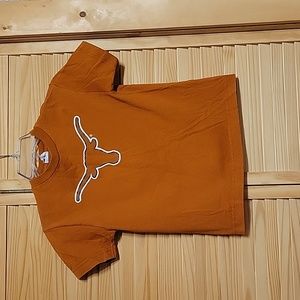 Longhorns cows Tee shirt orange youth  size 10/12 short sleeve